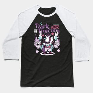 Dark Magical Unicorn Fantasy Baseball T-Shirt